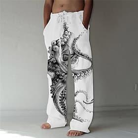 Herren Hose Hosen Sommerhosen Strandhose Kordelzug Elastische Taille Gerade geschnitten Tier Grafik-Drucke Komfort Casual Täglich Festtage Strassenmode Designe
