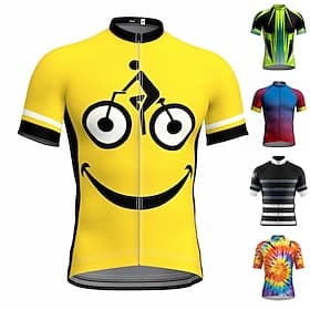 Men's Cycling Jersey Graphic Cartoon Funny Short Sleeve Bike Jersey Top with 3 Rear Pockets Mountain Bike MTB Road Bike Cycling Quick Dry Reflective Strips Bac