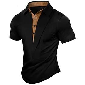 Herren Henley Hemd Kurzarm V Ausschnitt Einfach Designer Lässig Retro Outdoor Alltagskleidung Marineblau Top T-Shirt für Herren