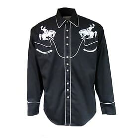 Men's Graphic Prints Cowboy Shirt Western Shirt Cowboy Shirt Long Sleeve Sports Fashion Streetwear Outdoor Daily Fall Winter Turndown Print Button-Down Black