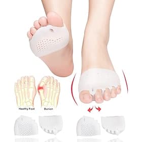 Metatarsal Pads, Gel Toe Separators, Bunion Corrector Cushion, Toe Spacers, Ball of Foot Cushions, SoftBreathable, Idea for Mortons Neuroma, Blisters, Diabetic
