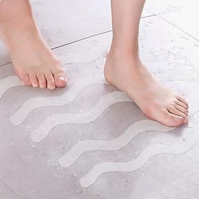 12pcs Anti Slip Strips S Wave-shaped Shower Non-slip Stickers Self-adhesive Waterproof Bath Safety Strip for Bathtub Shower Home
