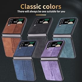 Phone Case For Samsung Galaxy Z Flip 7 Z Flip 6 Z Flip 5 Z Flip 4 Z Flip 3 Leather Flip Shockproof Solid Colored PC PU Leather