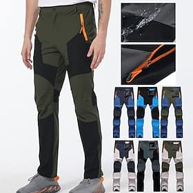 Herren Cargohose Wanderhose Arbeitshose Hose Safari Outdoorhose wasserabweisend winddicht schnell trocknend elastisch 3 Reißverschlusstaschen elastischer Bund