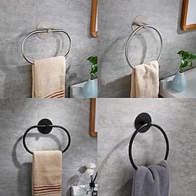 Towel Ring for Bathroom, Self-adhesive Hand Towel Holder Wall Mounted,304 Stainless Steel Bath Towel Hanger/Round Hand Towel Rack Perfect for Bathroom, Sink, K