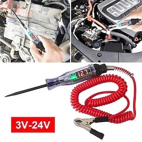 Car Test Pen Circuit Tester DC Truck Voltage Digital Display Long Probe Pen With Light Automotive Diagnostic Tools Auto Repair Tool