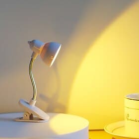 Mini Desk Book Lamp Clip on Book Battery Powered LED Eye Protection Reading Light Adjustable Portable Desktop Small Night Lights
