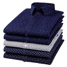Herren Oberhemd Graphic Hochzeit Büro / Geschäftlich Weiß Dunkelmarine Marineblau Königliches Blau Langarm Umlegekragen Frühling  Herbst Bekleidung