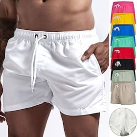 short de bain pour homme maillot de bain avec doublure en filet short de bain bas à séchage rapide cordon élastique respirant avec poches - natation surf plage thumbnail 2