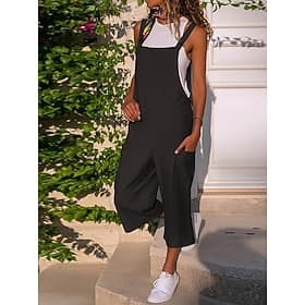 Per donna Normale Complessivamente Streetwear Tinta unica Con fibbia Stondata Tasche Da mare Giornaliero Standard Nero Vino Verde militare Estate