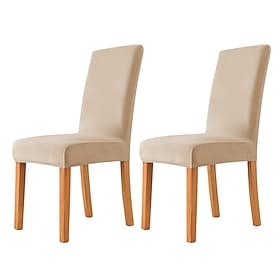 2 Pcs Dining Chair Cover Burgundy Velvet Stretch Chair Seat Slipcover Spandex with Elastic Bottom Protector for Dining Room Wedding Ceremony Durable Washable
