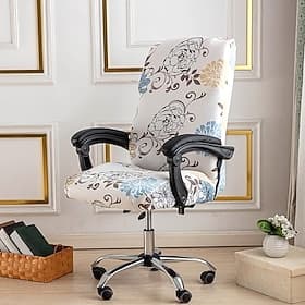 Computer Chair Cover, Stretch Office Chair Cover Rotating Gaming Seat Slipcover Soft Durable Washable