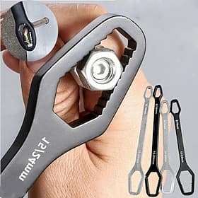 Double Ended Universal Wrench, 8-24mm Self-Tightening Adjustable Spanner, Multi-Function Hand Tool for Bicycle, Motorcycle, Car Repair, and Home DIY Projects
