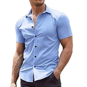 Men's Shirt Summer Shirt Casual Shirt Button Up Shirt Wine Navy Blue Blue Gray Short Sleeve Plain Turndown Vacation Street Clothing Apparel Fashion Casual Comf