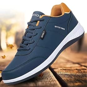 Men's Navy Blue Casual Sports Sneakers  Lightweight Lace-Up Athletic Shoes with Comfortable Sole  Perfect for Running, Walking, and Everyday Wear