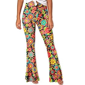 Retro vintage Jaren '60 Jaren '70 Broek Funk Bell Bottom broek Hippie Kostuum Dames Alledaagse kleding Prideparade Trots maand Volwassenen Broeken