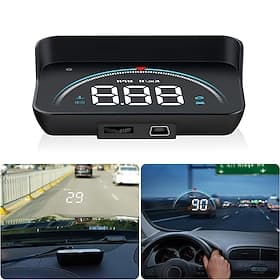 obd2 gps bilprojektor m8 mph kmh auto hud speedometer frontrute 3,5'' skjermstørrelse hd bil head-up display alarm tilbehør