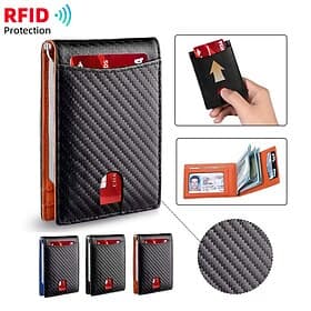 Portefeuille pliant avec clip pour l'argent porte-cartes de crédit minimaliste pour hommes et femmes