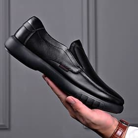 mocassini slip-on da uomo in pelle marrone  comode scarpe da passeggio casual