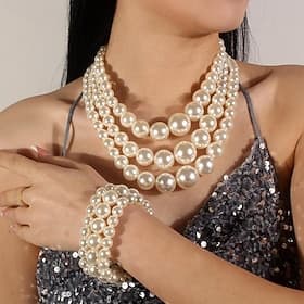 Earrings Pearl Necklace Necklace Earrings Retro Vintage 1920s Alloy For The Great Gatsby Cosplay Women's Costume Jewelry Fashion Jewelry