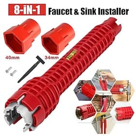 8 en 1 multifonction robinet et évier installateur outil robinet clé outil plomberie outil conduite d'eau clé pour la cuisine salle de bains toilette conduite