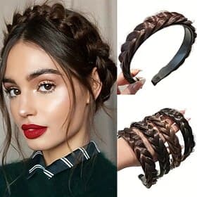 Fashion Synthetic Fishbone Braid Wig Twist Braid Headband Hairpin Hair Accessories For Women Daily Wear Party