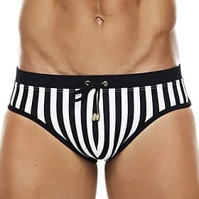 Men's Swimwear Swim Shorts Shorts Swim Briefs Print Stripe Comfort Breathable Outdoor Daily Going out Sports Hawaiian Black