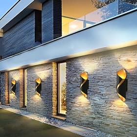 led außenwandleuchte 10w 800 lumen aluminium außen ip65 wasserdicht gartenwandfluter licht, balkon dekorative wandleuchte ac85-265v 3000k 6000k schwarz/weiß