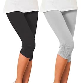 Femmes Jambières Capri Froncé Lifting des fesses Contrôle du ventre Entraînement en salle Course Fitness Leggings Capri Bas Couleur Unie # 1 # 2 # 3 Spandex De
