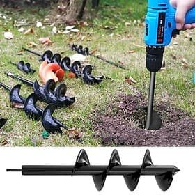 6 Sizes Garden Auger Drill Bit Tool Spiral Hole Digger Ground Drill Earth Drill For Seed Planting Gardening Fence Flower Planter