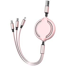 3-In-1 Multi-Head Retractable USB Fast Charging Cable USB A to Lightning / micro / USB C Multi Charging Cable For IPhone Andriod Phone Cable Expansion