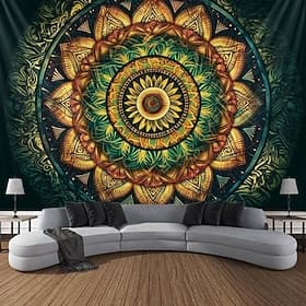 Boho Mandala Hanging Tapestry Wall Art Large Tapestry Mural Decor Photograph Backdrop Blanket Curtain Home Bedroom Living Room Decoration