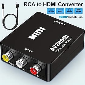 RCA To HDMI,AV To HDMI Converter1080P  Mini RCA Composite CVBS Video Audio Converter Adapter Supporting PAL/NTSC For TV/PC/ PS3/ STB/Xbox VHS/VCR/Blue-Ray DVD