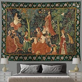 Medieval Painting Tapestry Middle Age Tapestry Wall Art Large Tapestry Mural Decor Photograph Backdrop Blanket Curtain Home Bedroom Living Room Decoration