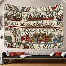 Bayeux mittelalterlicher Wandteppich Mittelalter Wandteppich Kunst Dekoration Foto Hintergrund Decke Vorhang Zuhause Schlafzimmer Wohnzimmer Dekoration