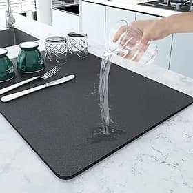 1pc Absorbent Microfiber Dish Drying Mat - Perfect for Keeping Your Kitchen Counter Clean and Organized!