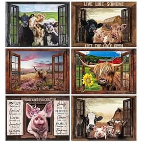 Animal Wall Art Canvas Farm Cows Canvas Prints and Posters for Home Decor  Without Frame