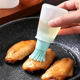 Tragbare Silikonölflasche mit Bürste, Grill-Ölbürsten, Gebäck-Kunststoff-Küchenölflasche, Outdoor-Back-Grillbürste