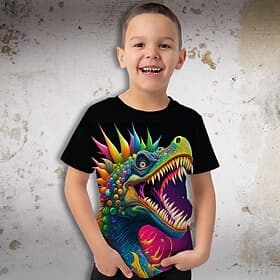 Boys 3D Graphic Animal Dinosaur T shirt Tee Short Sleeve 3D Print Summer Spring Active Sports Fashion Polyester Kids 3-12 Years Outdoor Casual Daily Regular Fi