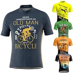 Herren Radtrikot Grafik Gemustert Lustig Kurzarm Fahhrad Trikot Oberteil mit 3 Gesäßtaschen Mountainbike MTB Straßenradsport Radfahren Schnelltrocknend Weich R