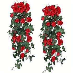 1 Stück künstliche hängende Blume (3,3 Fuß), hochwertige künstliche Blume mit Oxidationsbeständigkeit, simulierte Rosenrebe, echte Rankenanordnung, Raumdekorat