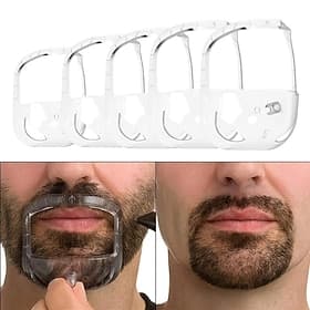 Shaving Template For Men With 5 Different Sizes, Beard Guide Shaper With Comb, Beard Shaping  Styling Template Perfect For Hairline Line-up, Edging, Stencil Fo