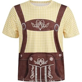 T-Shirt Lederhosen 3D Bayerisch Streetstyle T-Shirt Ärmel Grafik für Herren Erwachsene 3D-Druck  für Oktoberfestbier Party Alltagstauglich