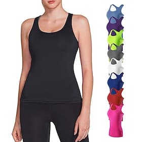 Women's Running Tank Top Compression Tank Top Racerback Sleeveless Base Layer Athletic Spandex Breathable Quick Dry Gym Workout Running Jogging Sportswear Acti