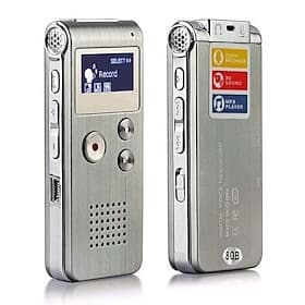 Enregistreur Numérique Vocal Portable Rechargeable avec 8 Go Lecteur MP3 Dictaphone Compact pour Notes  Réunions