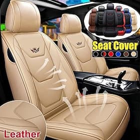 StarFire Universal 5D PU Leather Front Car Seat Cover Mat, Waterproof, Breathable Car Seat Protector