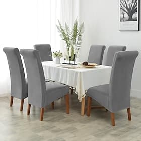 Velvet Dining Chair Covers, Burgundy Stretch Chair Cover, Spandex High back Chair Protector Covers Seat Slipcover with Elastic Band for Dining Room,Wedding, Ce