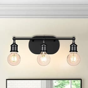 Modern Black Vanity Lighting Set 3-Light Bathroom Wall Sconces for Mirror Kitchen Bedroom  Living Room Wall Light Fixture