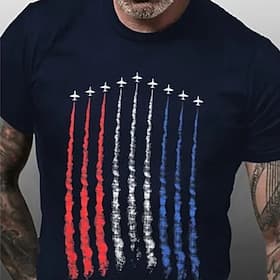 4th of July 2026 250th Memorial Day Men's Patriotic Patriot Graphic National Flag Veteran Short Sleeve T-Shirt thumbnail 2