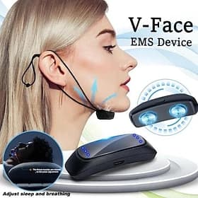 Masajeador Facial EMS Portátil Dispositivo de Belleza V-Cara Masajeador Eléctrico para Eliminar Doble Mentón Dispositivo Reductor de Ronquidos Inteligente Rega